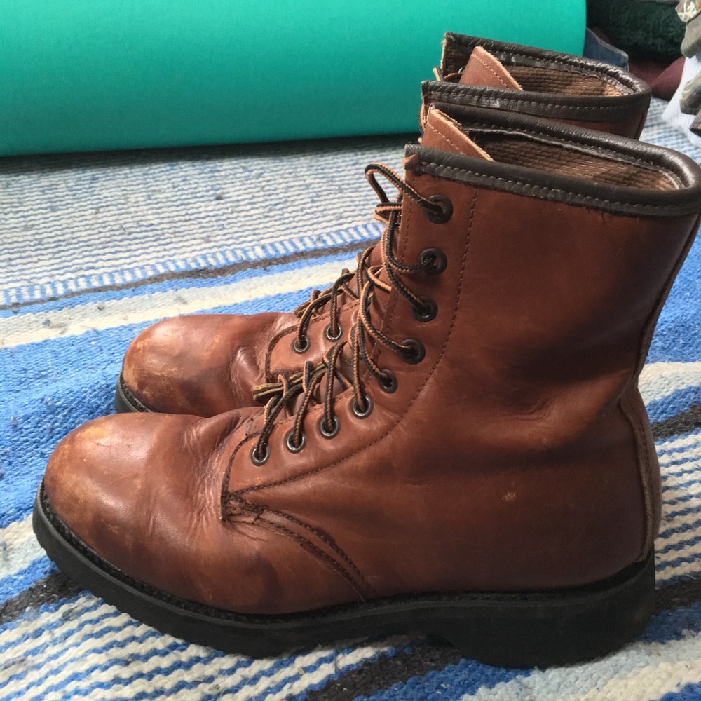 Vintage Vibram Land Rover Brown Leather Boots
